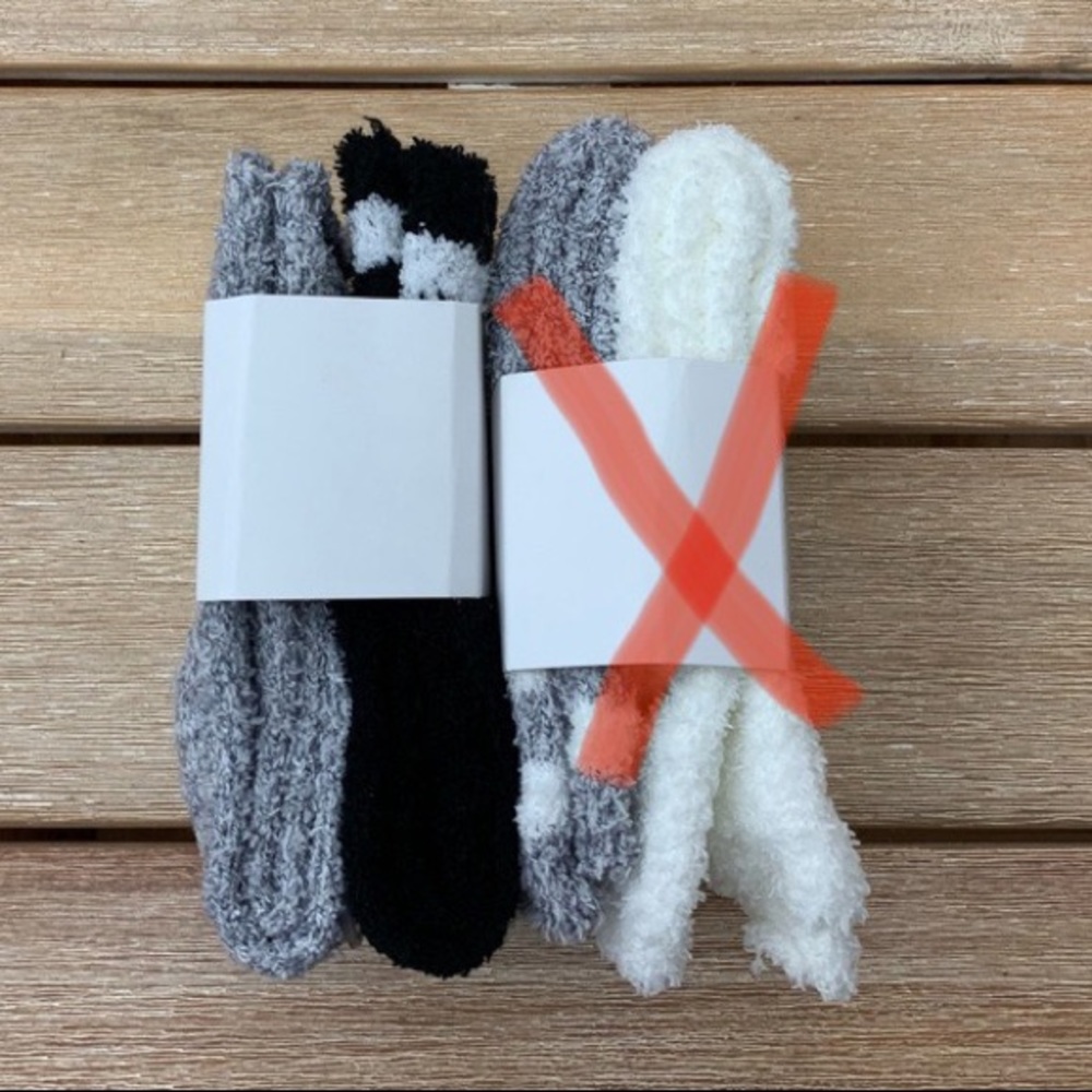2 Pairs of Fuzzy Holiday Crew Socks - Picture 3 of 3